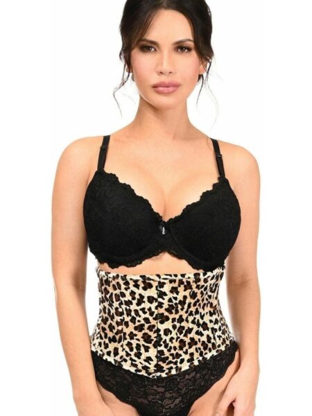 Lavish Leopard Velvet Mini Cincher Corset — Pleasure Zone Houston
