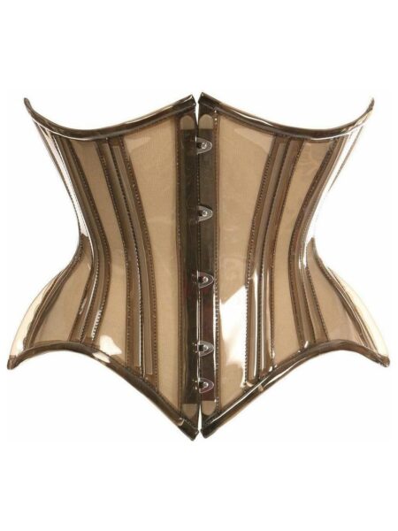 Lavish Mocha Clear Curvy Underbust Waist Cincher Corset — Pleasure Zone Houston