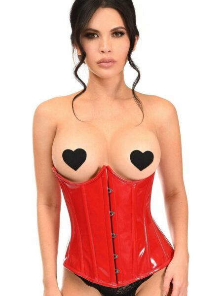 Lavish Red Patent PVC Underwire Underbust Corset — Pleasure Zone Houston