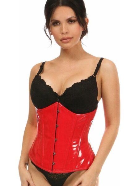 Lavish Red Patent Underbust Corset — Pleasure Zone Houston