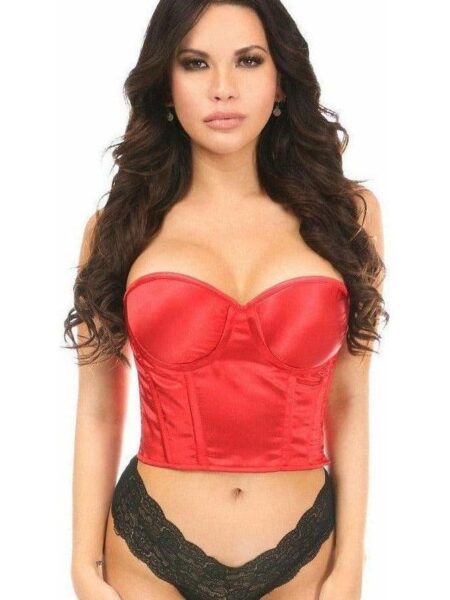 Lavish Red Satin Underwire Bustier — Pleasure Zone Houston