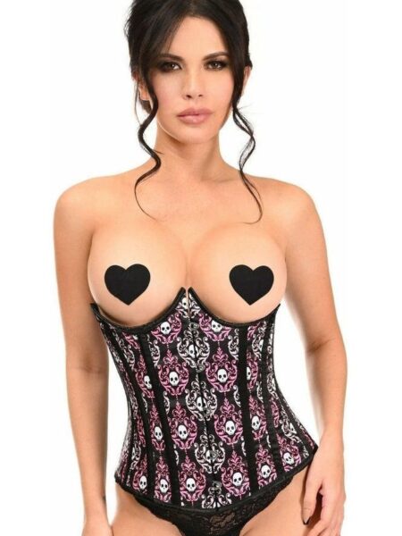 Lavish Skull Print Underwire Open Cup Underbust Corset — Pleasure Zone Houston