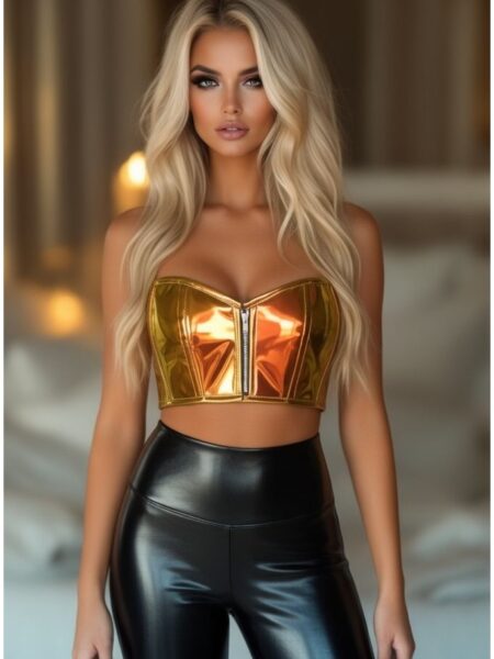 Lavish Sunset Holo Short Bustier — Pleasure Zone Houston