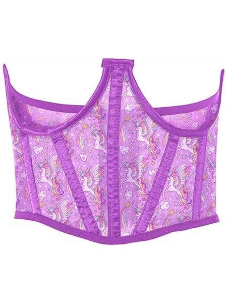 Lavish Unicorn Print Mesh Open Cup Waist Cincher — Pleasure Zone Houston