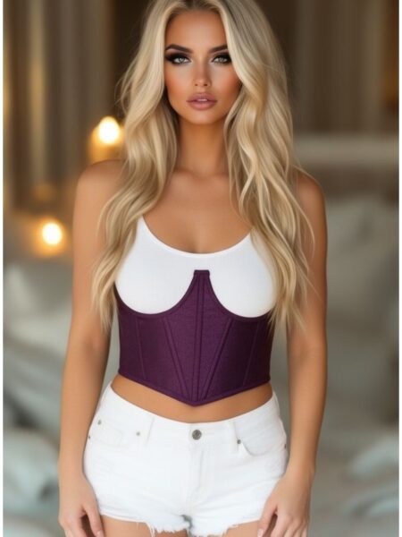 LIMITED EDITION Lavish Plum Brocade Open Cup Waist Cincher — Pleasure Zone Houston
