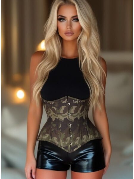 LIMITED EDITION Top Drawer Camouflage Double Steel Boned Waist Training Corset Cincher — Pleasure Zone Houston
