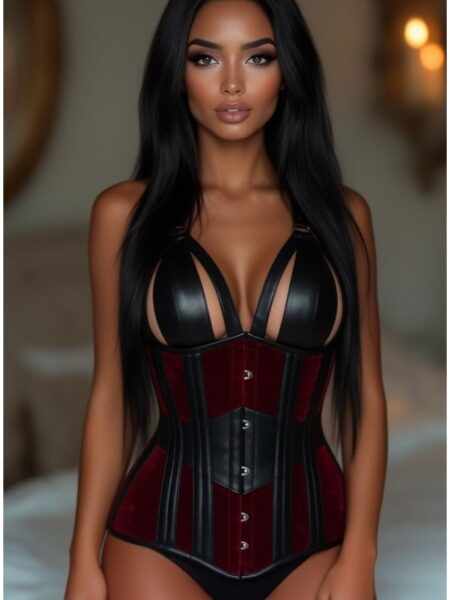 LIMITED EDITION Top Drawer Red Velvet Steel Boned Underbust Corset — Pleasure Zone Houston