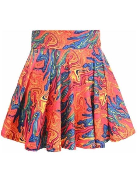 Orange Tie-Dye Stretch Lycra Skirt — Pleasure Zone Houston