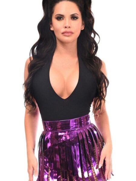 Purple Metallic Fringe Skirt — Pleasure Zone Houston