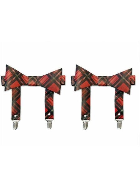 Red Plaid Faux Leather Garters (set of 2) — Pleasure Zone Houston
