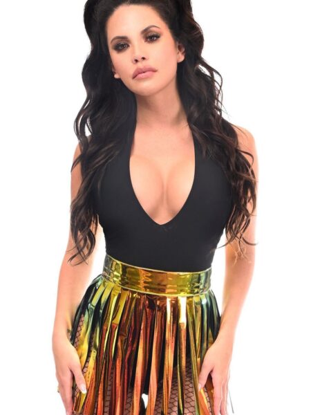 Sunset Holo Fringe Skirt — Pleasure Zone Houston