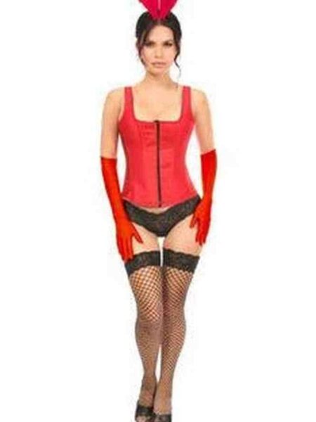 Top Drawer 4 PC Classic Red Bunny Corset Costume — Pleasure Zone Houston