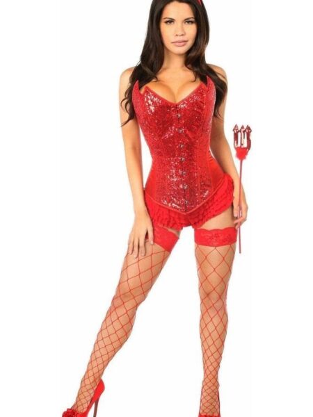 Top Drawer 4 PC Devilicious Premium Corset Costume — Pleasure Zone Houston