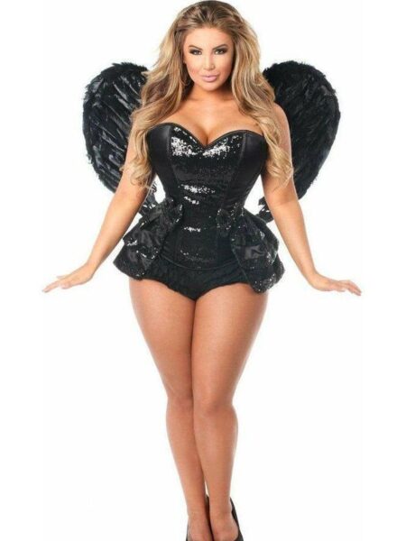 Top Drawer 4 PC Midnight Angel Corset Costume — Pleasure Zone Houston