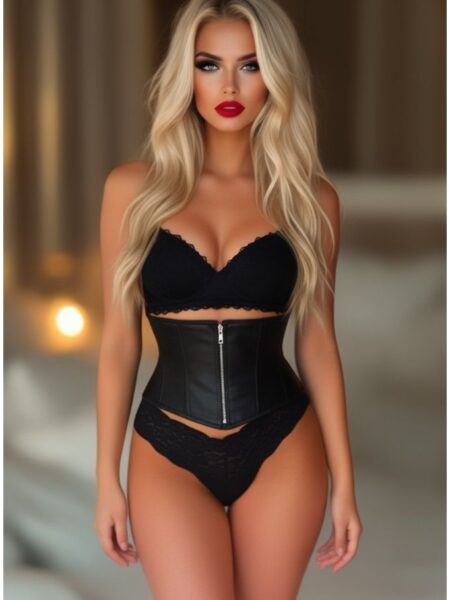 Top Drawer Black Satin Steel Boned Mini Cincher — Pleasure Zone Houston