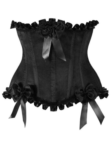 Top Drawer Black Steel Boned Burlesque Underbust Corset Waist Cincher — Pleasure Zone Houston