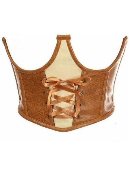 LIMITED EDITION Top Drawer Faux Leather Steel Boned Lace-Up Open Cup Waist Cincher — Pleasure Zone Houston