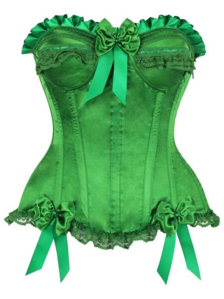 Top Drawer Green Satin Steel Boned Burlesque Corset