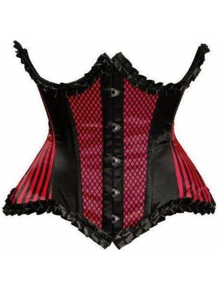 Top Drawer Red Burlesque Underwire Curvy Cut Waist Cincher Corset