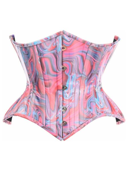 Top Drawer Retro Swirl Steel Boned Curvy Cut Underbust Cincher Corset — Pleasure Zone Houston