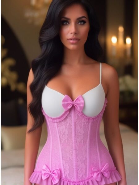 LIMITED EDITION Top Drawer Steel Boned Pink Lace Underwire Burlesque Underbust Corset Cincher