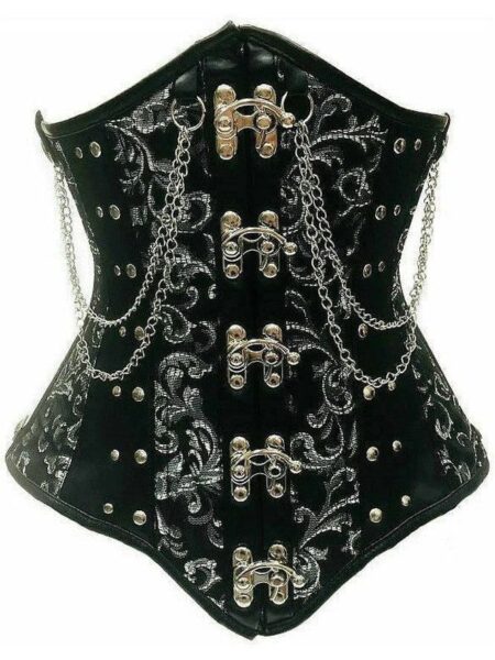 Top Drawer Steel Boned Underbust Corset w/Chains and Clasps — Pleasure Zone Houston