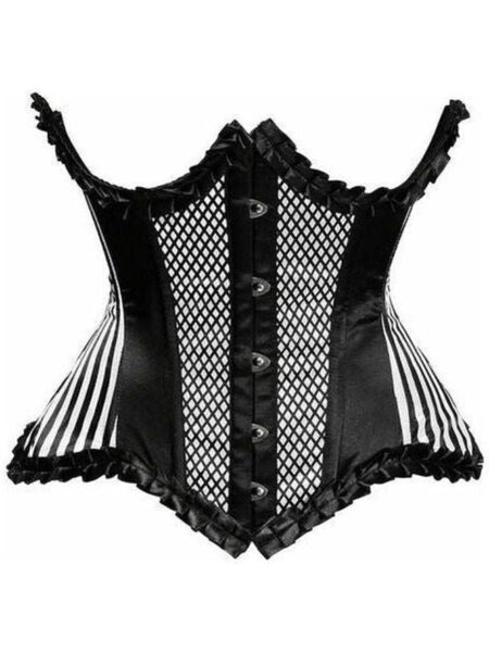 Top Drawer White Burlesque Underwire Curvy Cut Waist Cincher Corset