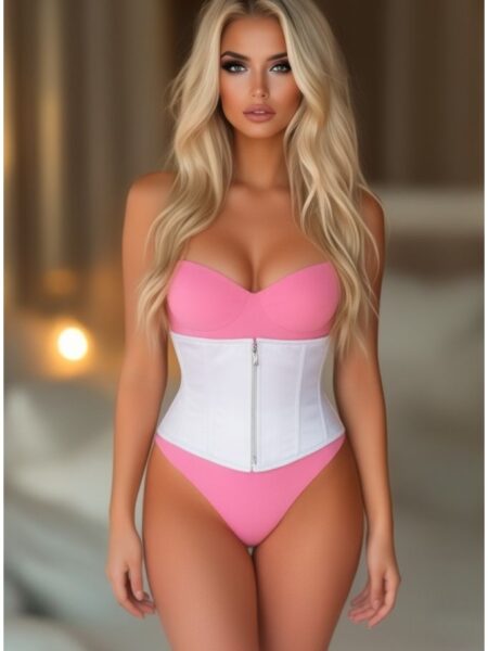 Top Drawer White Satin Steel Boned Mini Cincher — Pleasure Zone Houston