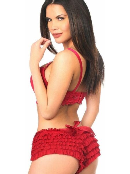 Wine Ruffle Panty w/Bow — Pleasure Zone Houston