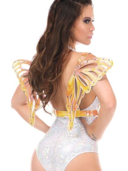 Yellow/Pink Holo Large Butterfly Wing Body Harness — Pleasure Zone Houston